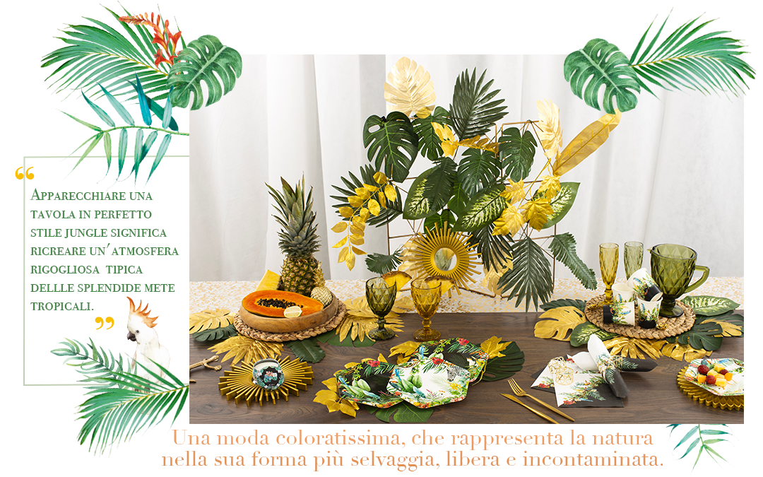 Apparecchiatura stile Jungle chic: la tendenza che ha contagiato il table setting!