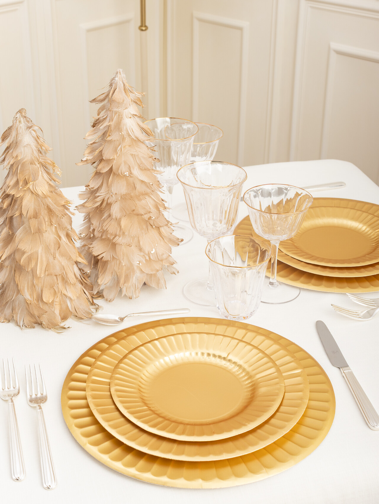 set tavola oro satinato monocolore
